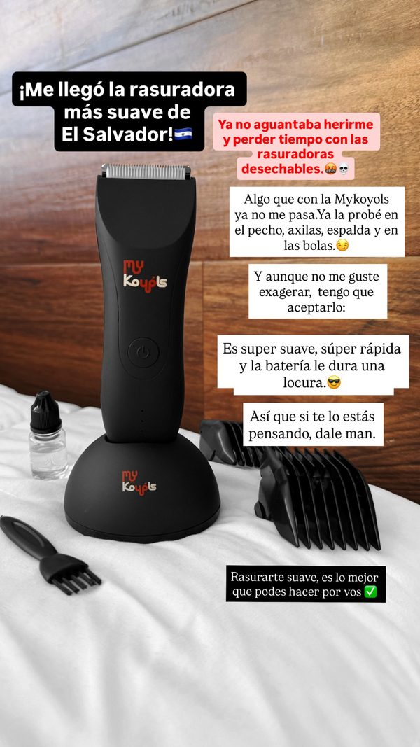 Anuncio de cuidado personal: rasuradora con testimonio de un cliente