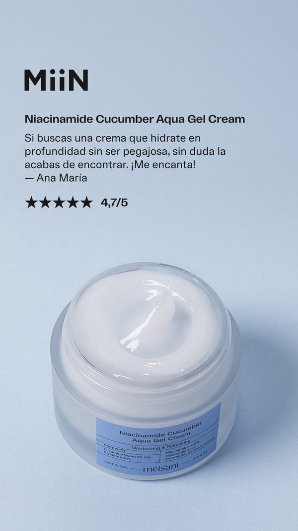 Anuncio de skincare: crema facial con reseña de cinco estrellas